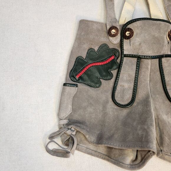 Vintage Lederhosen German Suede Leather Child Size Authentic - Picture 2 of 16